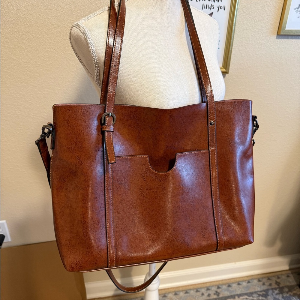 Brown Leather Laptop/Work Bag
